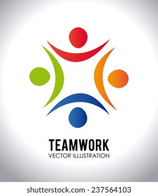 Teamwork design over white background,vector illustration