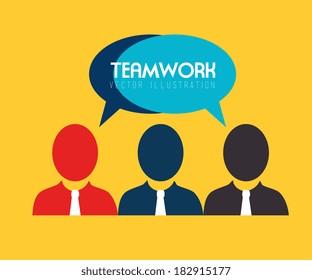 Teamwork design over yellow background, vector illustration