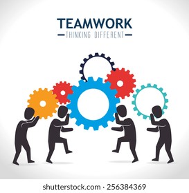 Concept Teamwork Team Management Achieving Targets Stock Vector ...