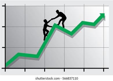 Teamwork,  diagram, helping hand. 