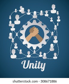 Teamwork digital design, vector illustration 10 eps graphic
