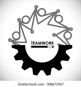 Teamwork digital design, vector illustration 10 eps graphic