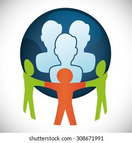 Teamwork digital design, vector illustration 10 eps graphic