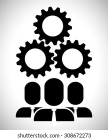 Teamwork digital design, vector illustration 10 eps graphic