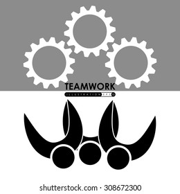 Teamwork digital design, vector illustration 10 eps graphic