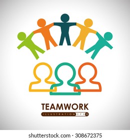 Teamwork digital design, vector illustration 10 eps graphic