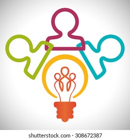 Teamwork digital design, vector illustration 10 eps graphic