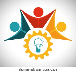 Teamwork digital design, vector illustration 10 eps graphic