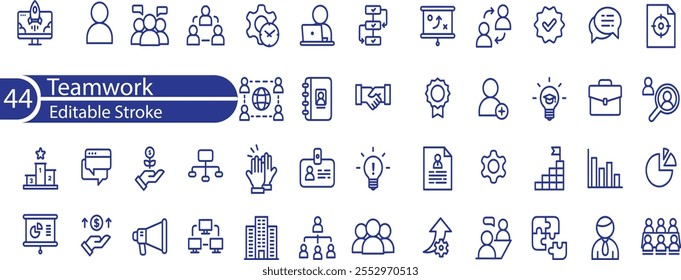 Teamwork editierbare Kontur Kontur Symbolsatz