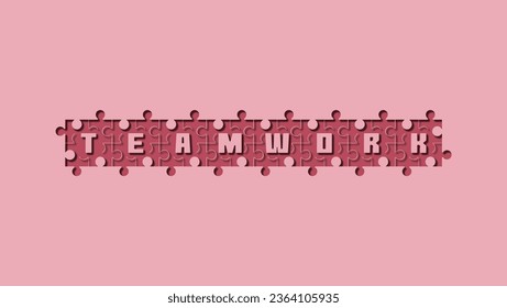 Teamwork emblem like a puzzle, high quality vector