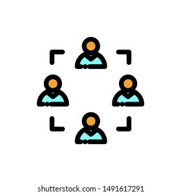 teamwork filled line icon sign. teamwork filled line symbol, logo illustration. Different style icons set. Pixel perfect