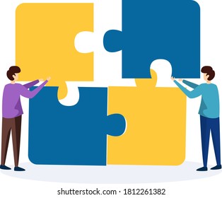 Teamwork flat design concept for Landing page