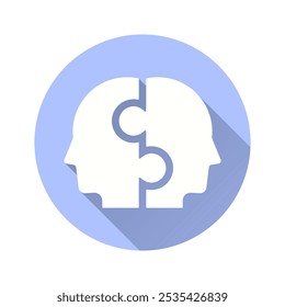 Icono plano de trabajo en equipo. Ilustración simple con sombra larga para gráfico y Diseño web.