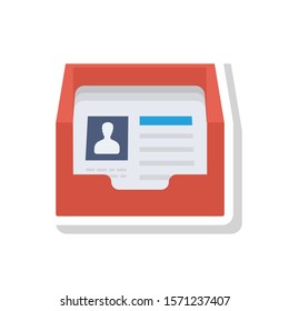 Teamwork flat icons for cabinet  & inbox 