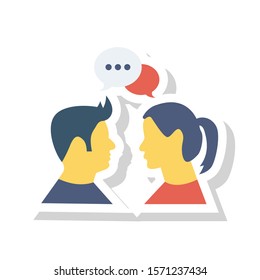 Teamwork flat icons for  chat  & conversation