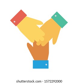 Teamwork flat icons for commitment  & partnership