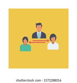 Teamwork flat icons for  conference  & communication 