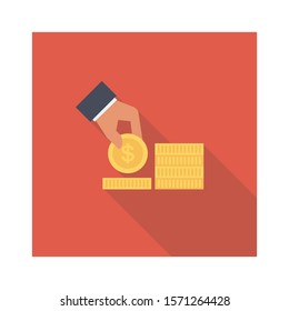Teamwork flat icons for dollar  & money 