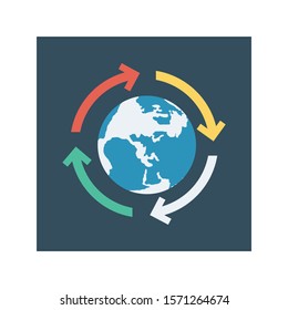 Teamwork flat icons for earth  & reload 
