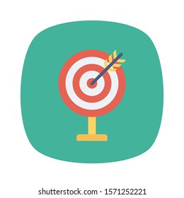 Teamwork flat icons for focus  & goal 
