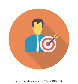 Teamwork flat icons for goal  & focus 