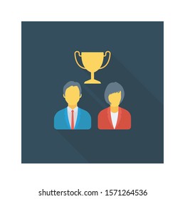 Teamwork flat icons for group & staff 