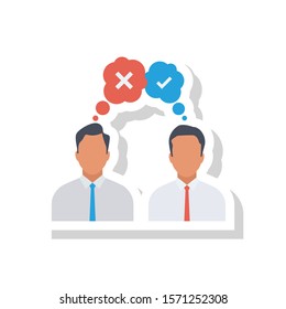 Teamwork flat icons for message  & discussion 