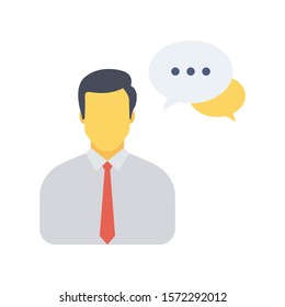 Teamwork flat icons for message  & discussion 