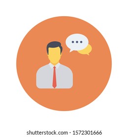 Teamwork flat icons for message  & discussion 