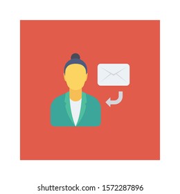 Teamwork flat icons for message  & inbox