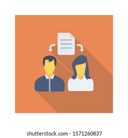Teamwork flat icons for sharing  & transfer 