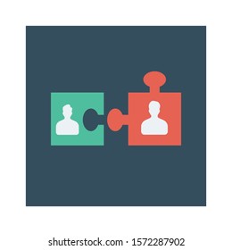 Teamwork flat icons for staff & employees 