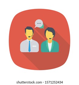 Teamwork flat icons for talk  & support 