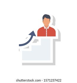 Teamwork flat icons for target  & success 