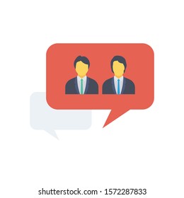 Teamwork flat icons for text  & message 