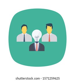 Teamwork flat icons for think  & creative
