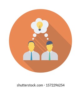Teamwork flat icons for think & strategy 