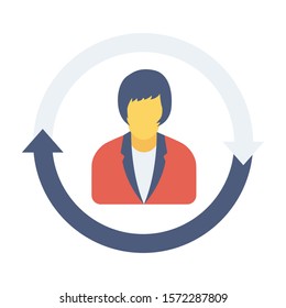 Teamwork flat icons for user  & reload 