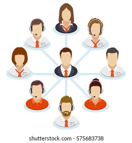 teamwork flow chart corporate organization chart stock vector flow chart company