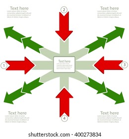 Teamwork and Focus on Results. Arrows Vector Infographic