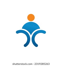El concepto de trabajo en equipo y amistad creado con elementos geométricos simples como equipo de personas. Icono o logotipo del vector. Idea de unidad y colaboración, logo del equipo de ensueño