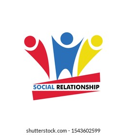 Teamwork and friendship concepts created with simple geometric elements as a people crew. Social relationship logo design and icon.