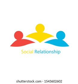 Teamwork and friendship concepts created with simple geometric elements as a people crew. Social relationship logo design and icon.