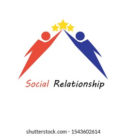 Teamwork and friendship concepts created with simple geometric elements as a people crew. Social relationship logo design and icon.