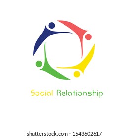 Teamwork and friendship concepts created with simple geometric elements as a people crew. Social relationship logo design and icon.