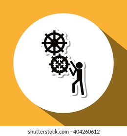 Teamwork with gear design, vector illustration