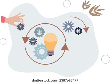 Teamwork gears as business cooperative machinery.idea concept.flat vector illustration