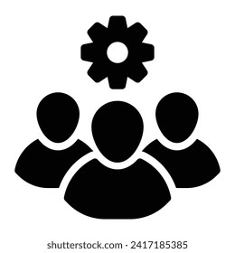 Teamwork-Glyph-Symbol auf weißem Hintergrund