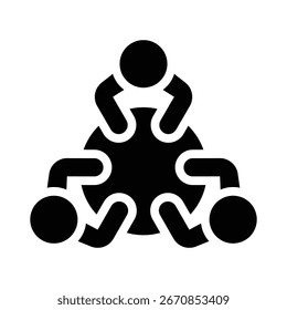 Teamwork Glyphe Symbol Illustration Vektorgrafik. Einfache Elementgrafik, Vektorgrafik, geeignet für App, Websites und Präsentationen einzeln auf weißem Hintergrund