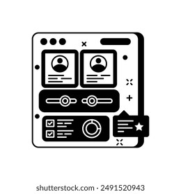 Teamwork Glyph Icon, Vector illustration